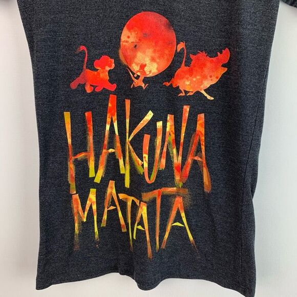 Disney women’s gray short sleeve graphic T-shirt The lion king Hakuna Matata xs - Picture 2 of 6